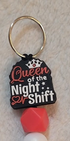 "Queen of the night shift" Keychain