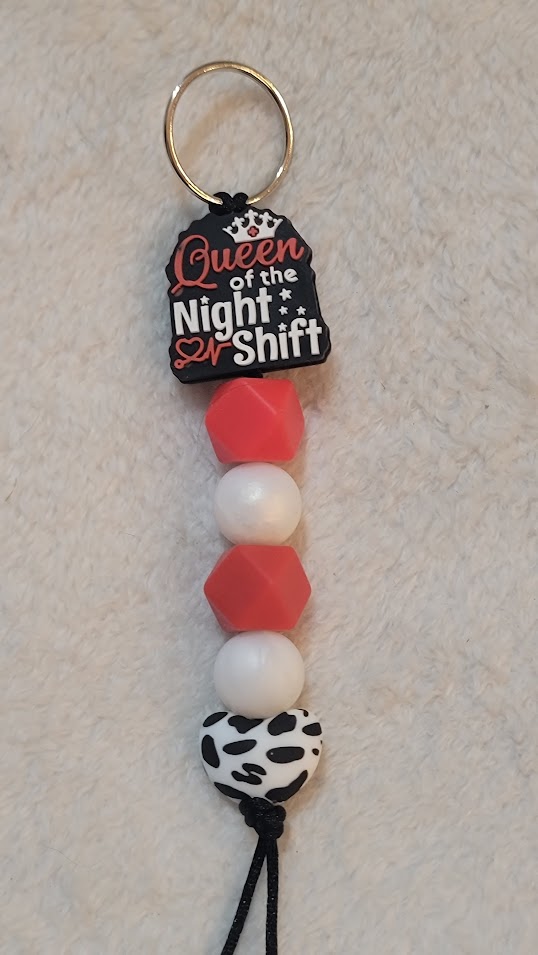 "Queen of the night shift" Keychain