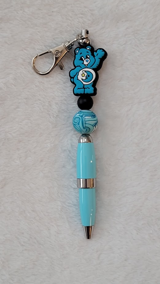 Beaded Keychain Pen - Care Bear - available in different colors