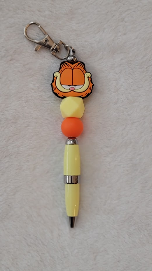 Beaded Keychain Pen - Garfield