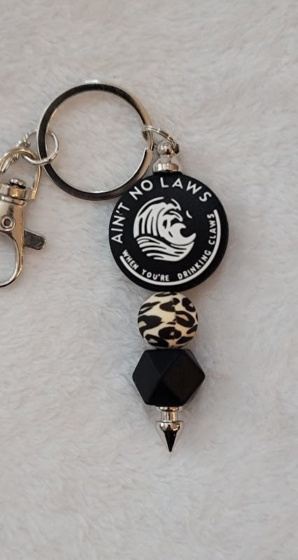 Beaded Bar Keychain - "Ain't no Laws"