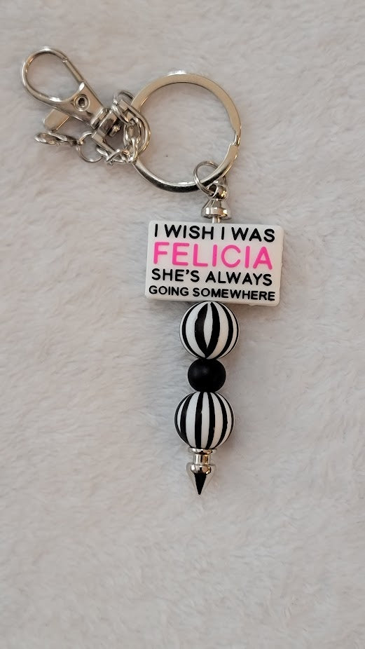 Beaded Bar Keychain - "Felicia"