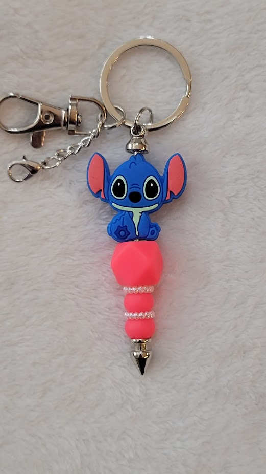 Beaded Bar Keychain - Stitch