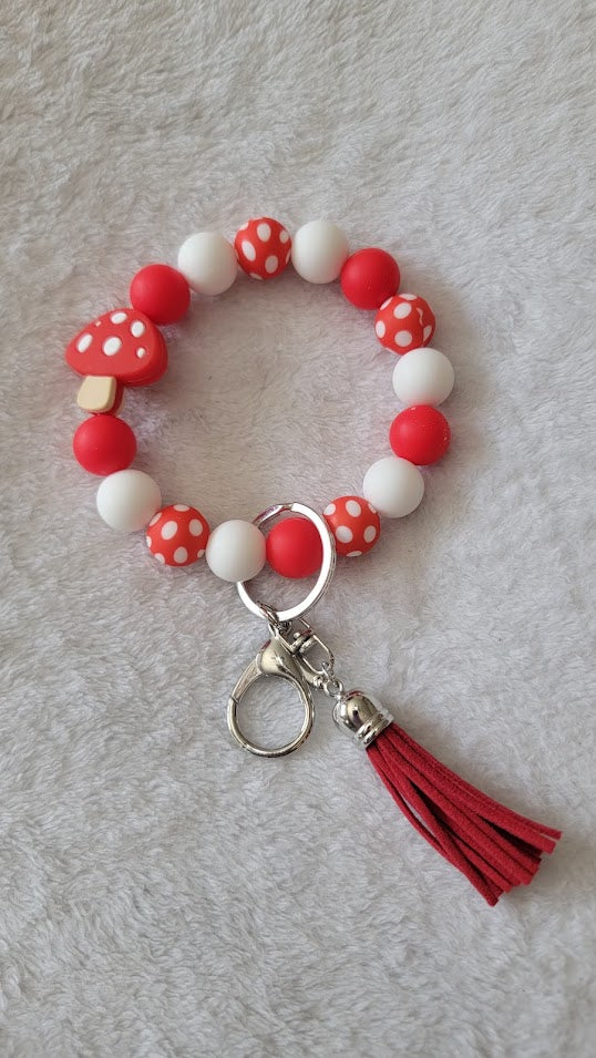 Mushroom Wristlet Keychain