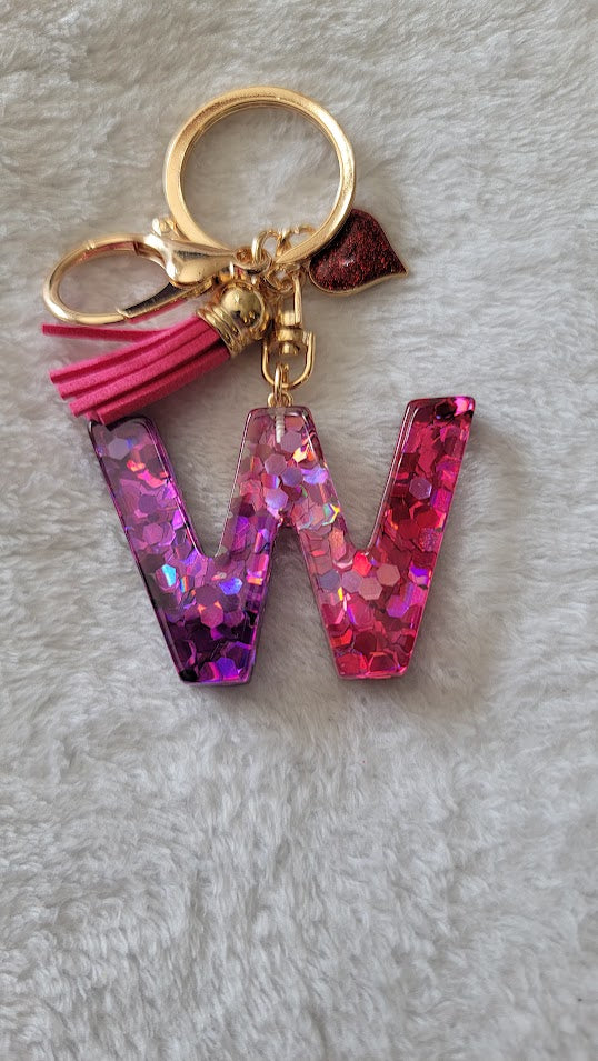 "W" Letter Keychain - Multiple Styles Available