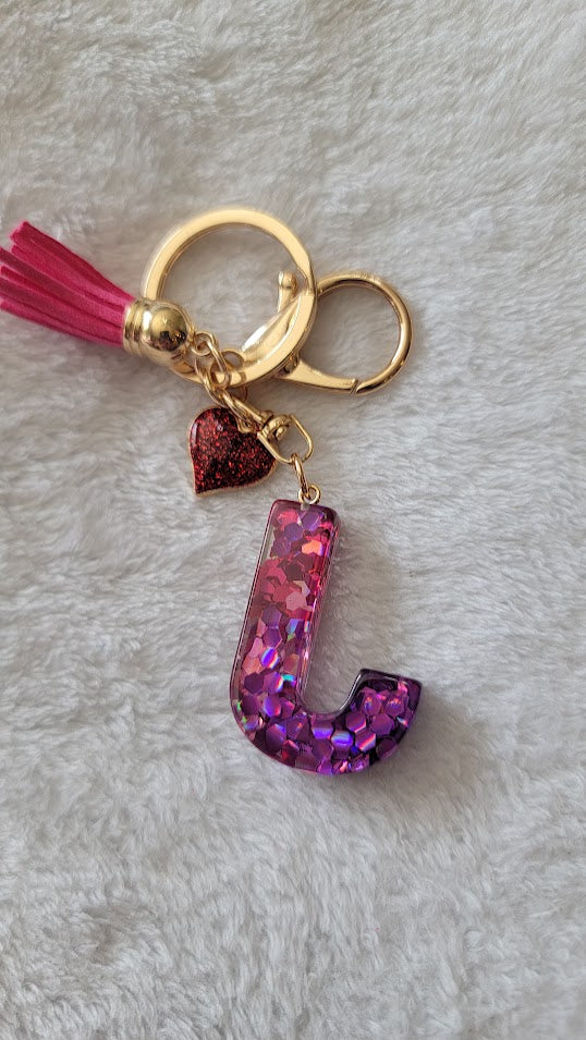 "J" Letter Keychain - Multiple Styles Available