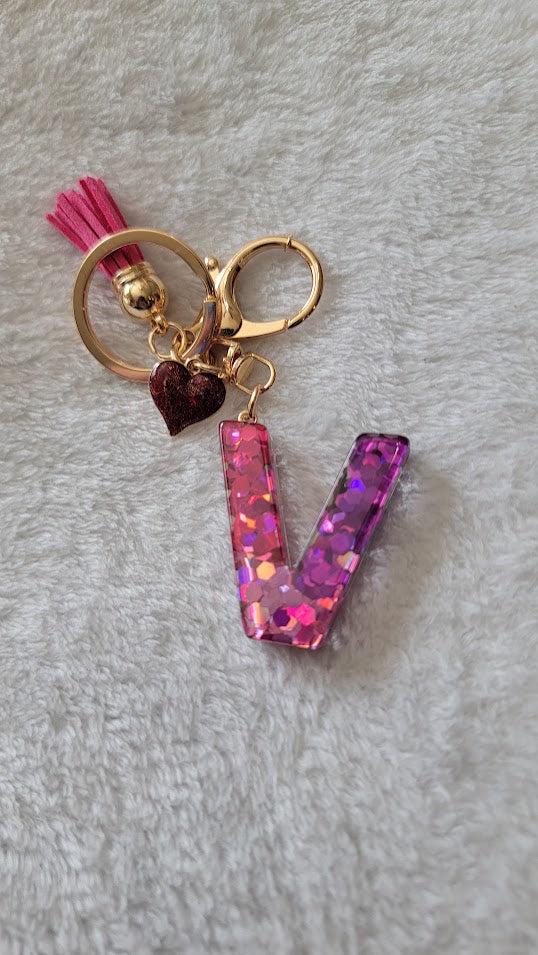 "V" Letter Keychain - Multiple Styles Available