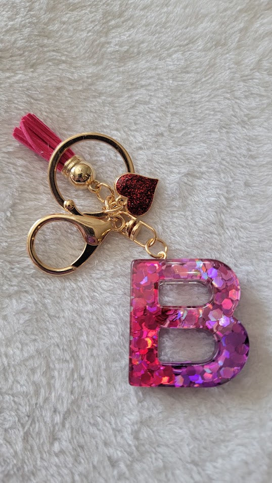 "B" Letter Keychain - Multiple Styles Available