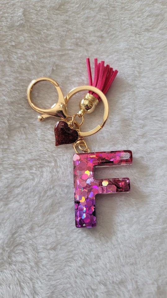 "F" Letter Keychain - Multiple Styles Available