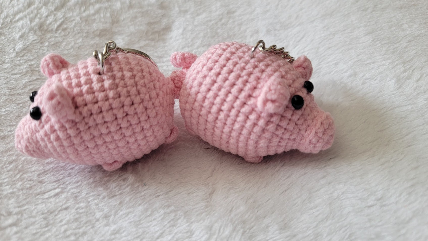 Piggy Crochet Keychain