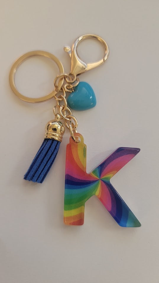 "K" Letter Keychain - Multiple Styles Available