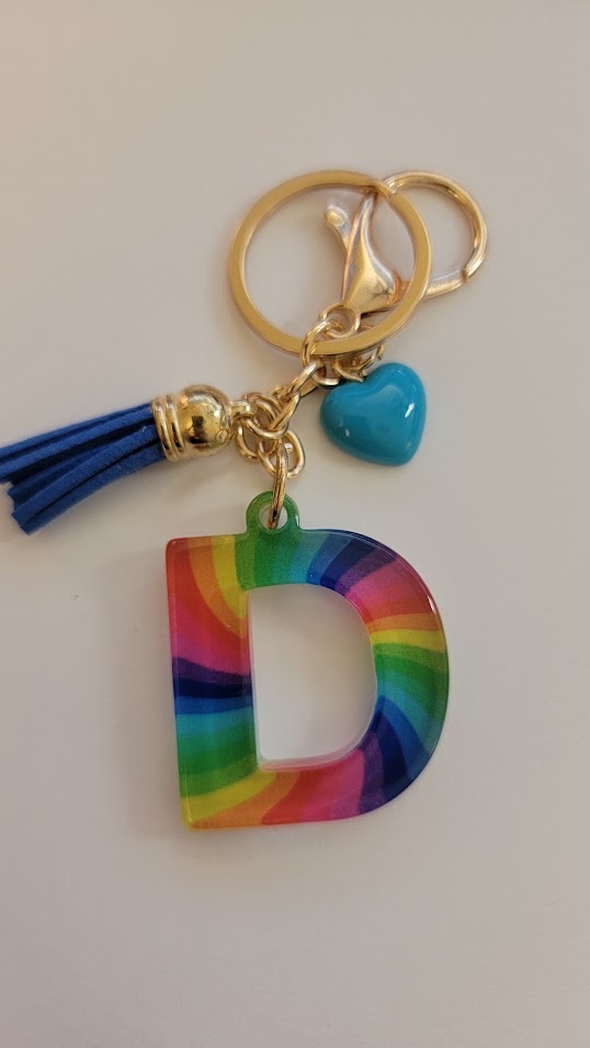 "D" Letter Keychain - Multiple Styles Available