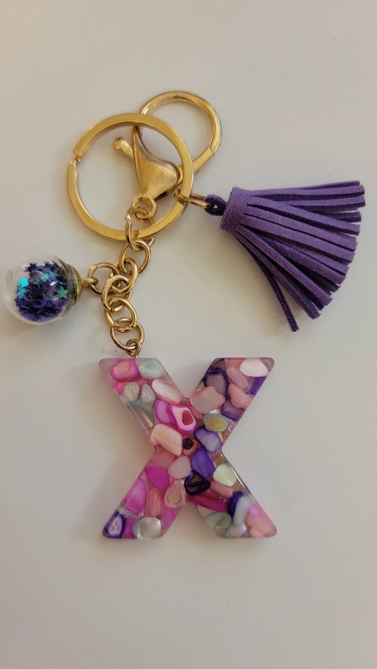 "X" Letter Keychain - Multiple Styles Available