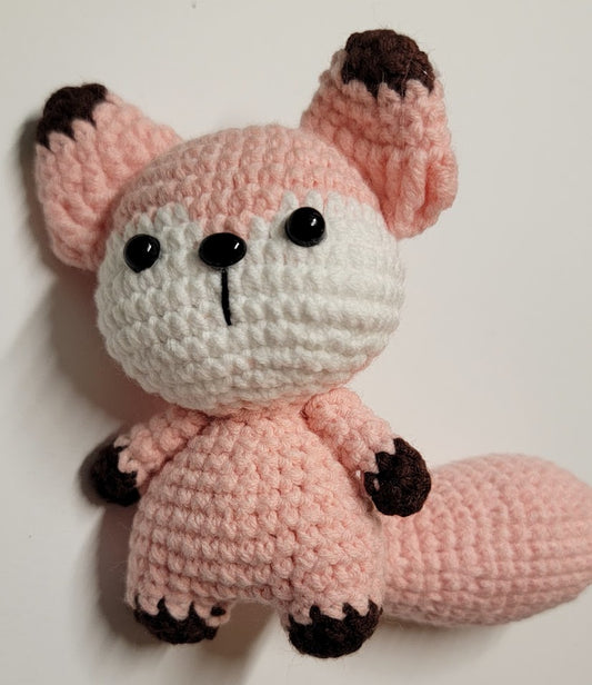 Crochet Pink Fox Keyring