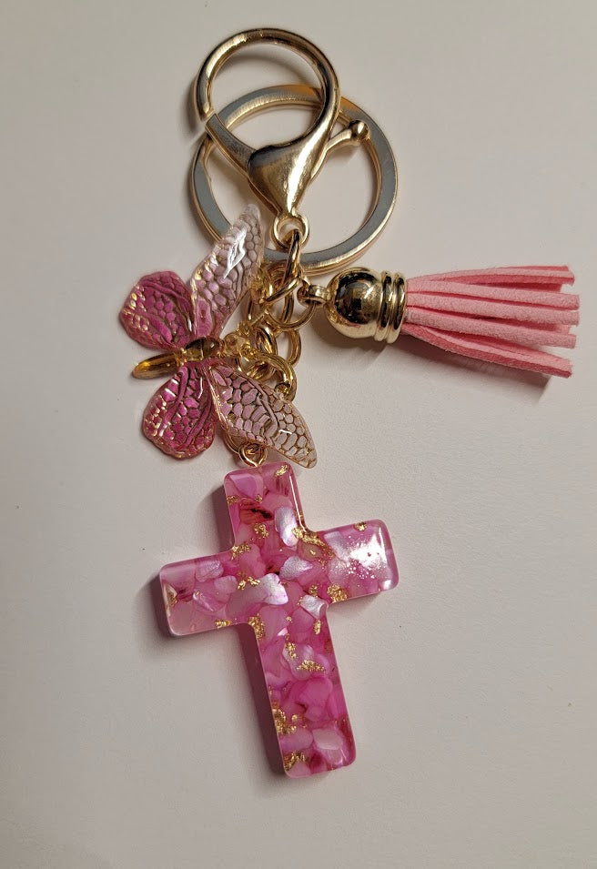 Cross Resin Keychain