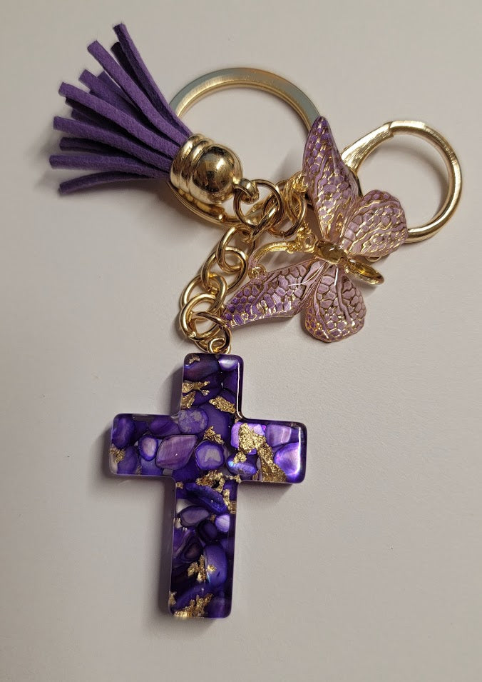 Cross Resin Keychain