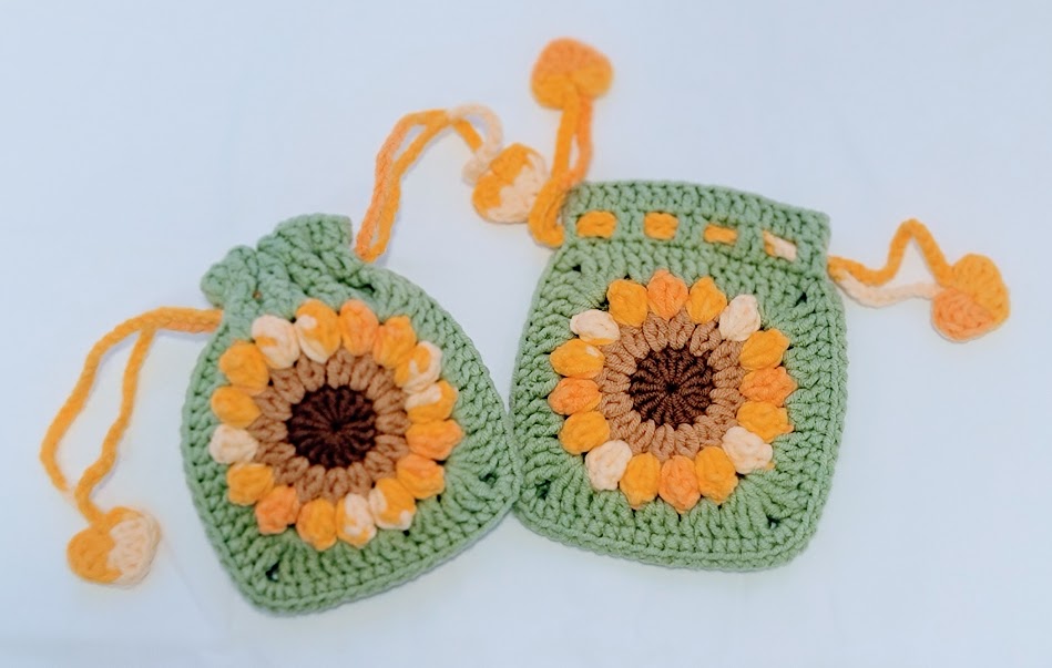 Flower Crochet Purse - multiple colors and sizes