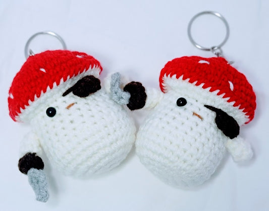 Crochet Pirate Mushroom Keychain