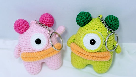 One Eyed Monster Crochet Keychain