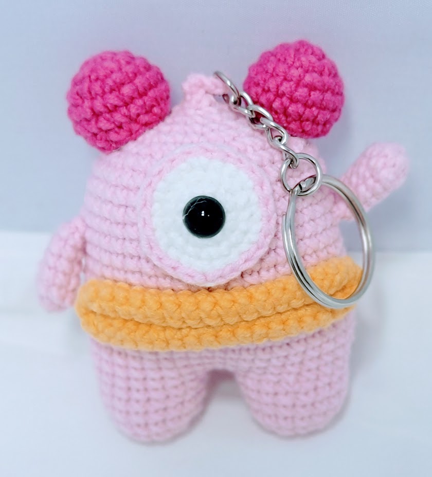 One Eyed Monster Crochet Keychain