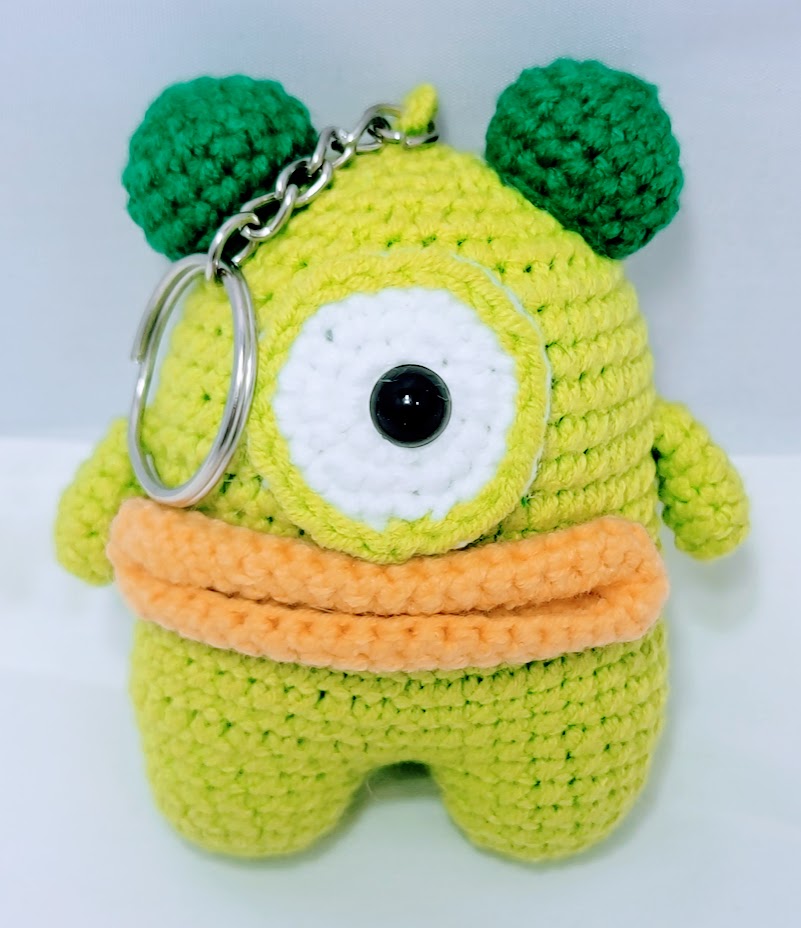 One Eyed Monster Crochet Keychain