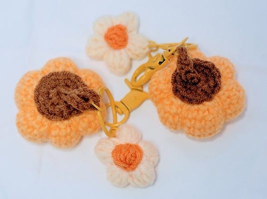 Pumpkin Crochet Keychain