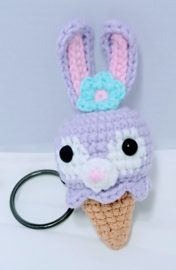 Ice Cream Cone Animals Crochet Keychain