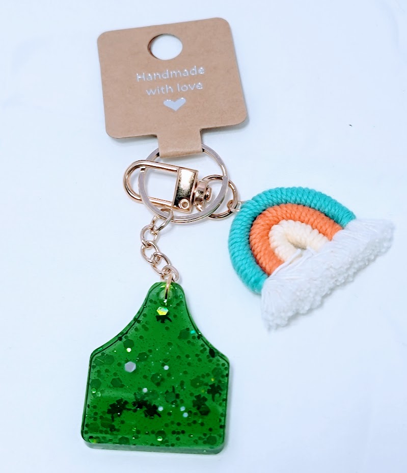 Keychain with Rainbow Charm