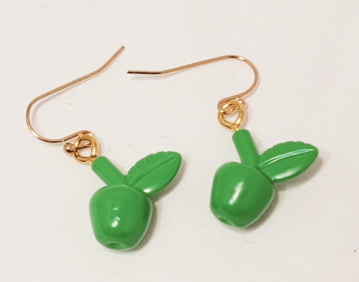 Lego Green Apple Earrings