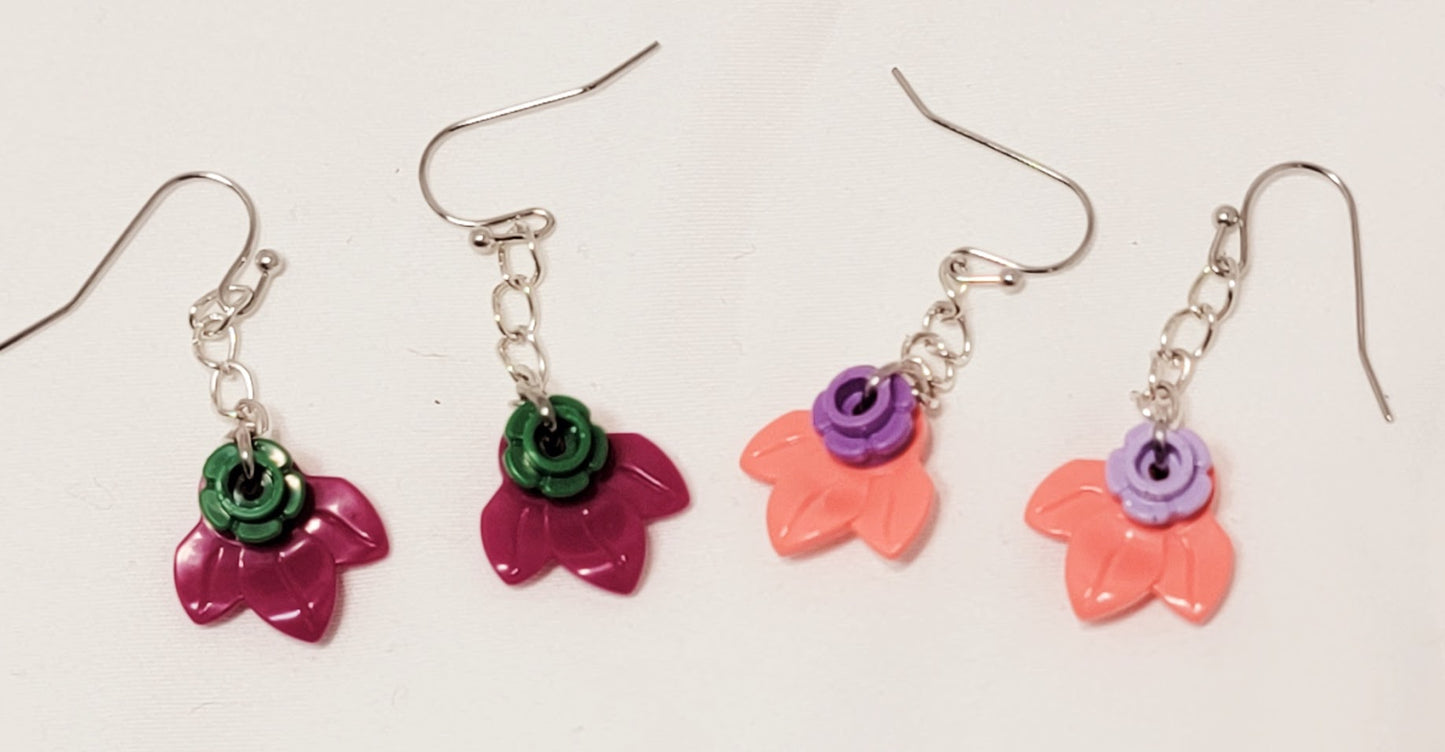 Lego Flower Earrings - variety of color options