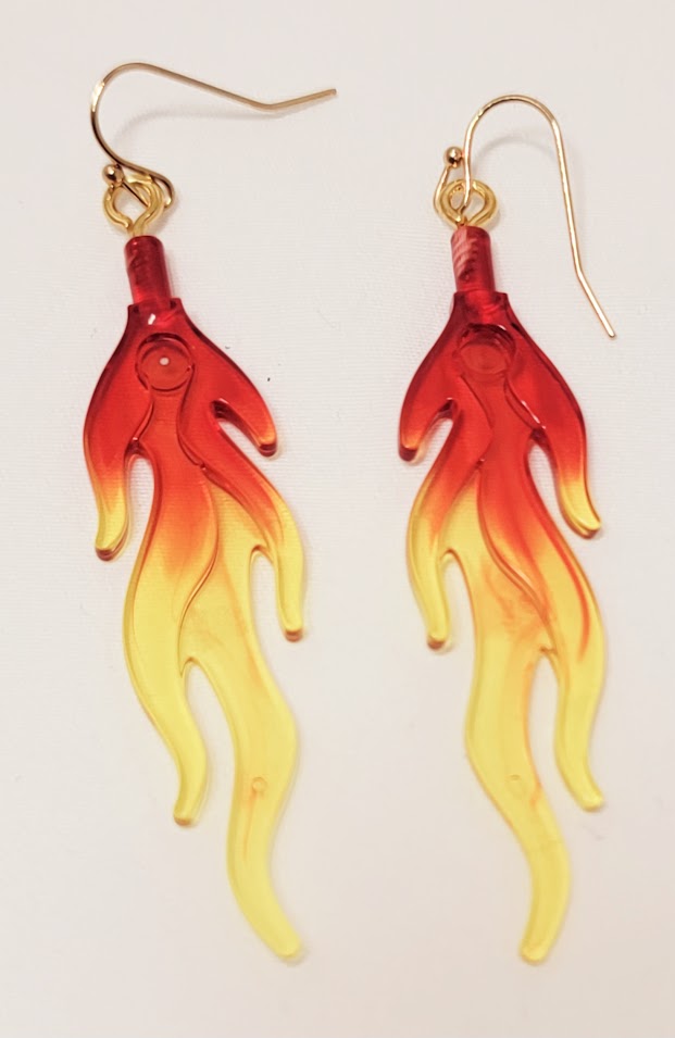 Lego Flame Earrings