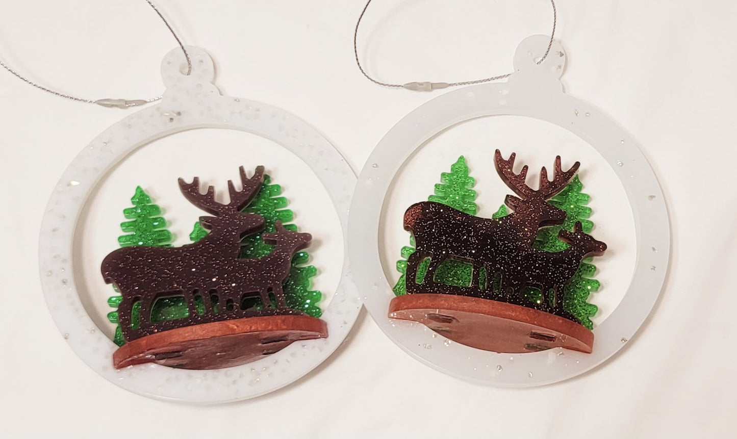 3D Christmas Deer Ornament