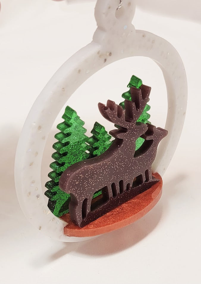 3D Christmas Deer Ornament