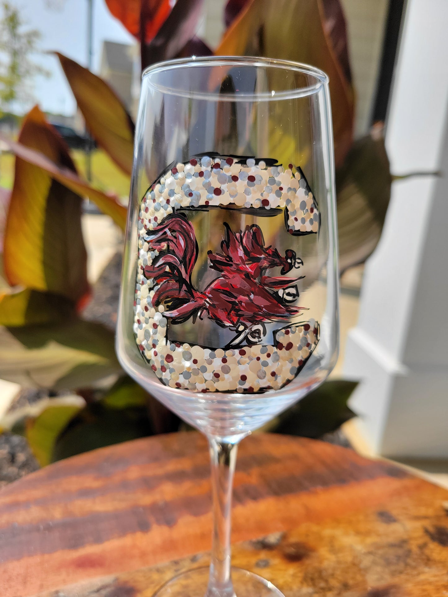 Gamecock Logo Wine Glass