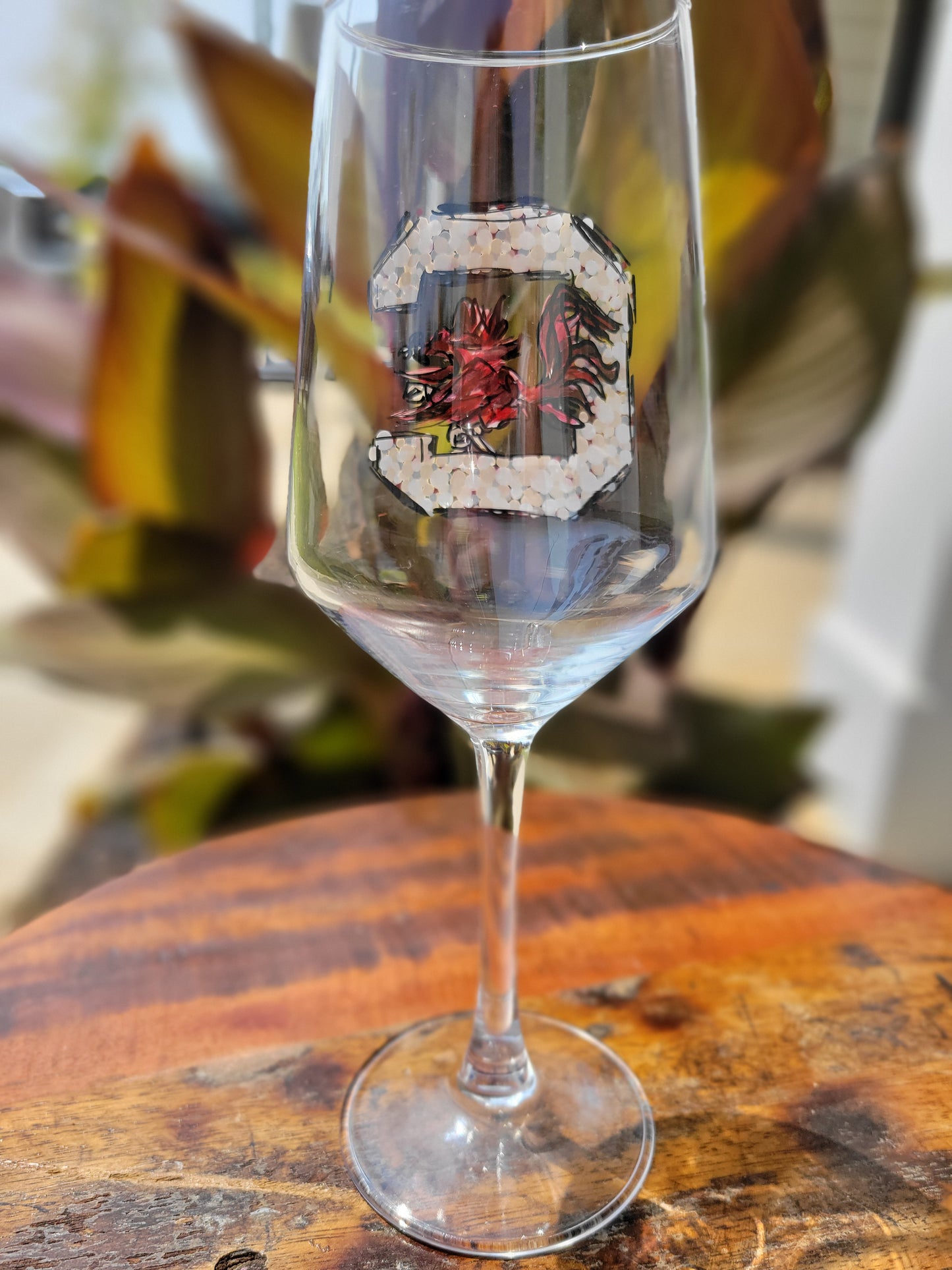 Gamecock Logo Wine Glass