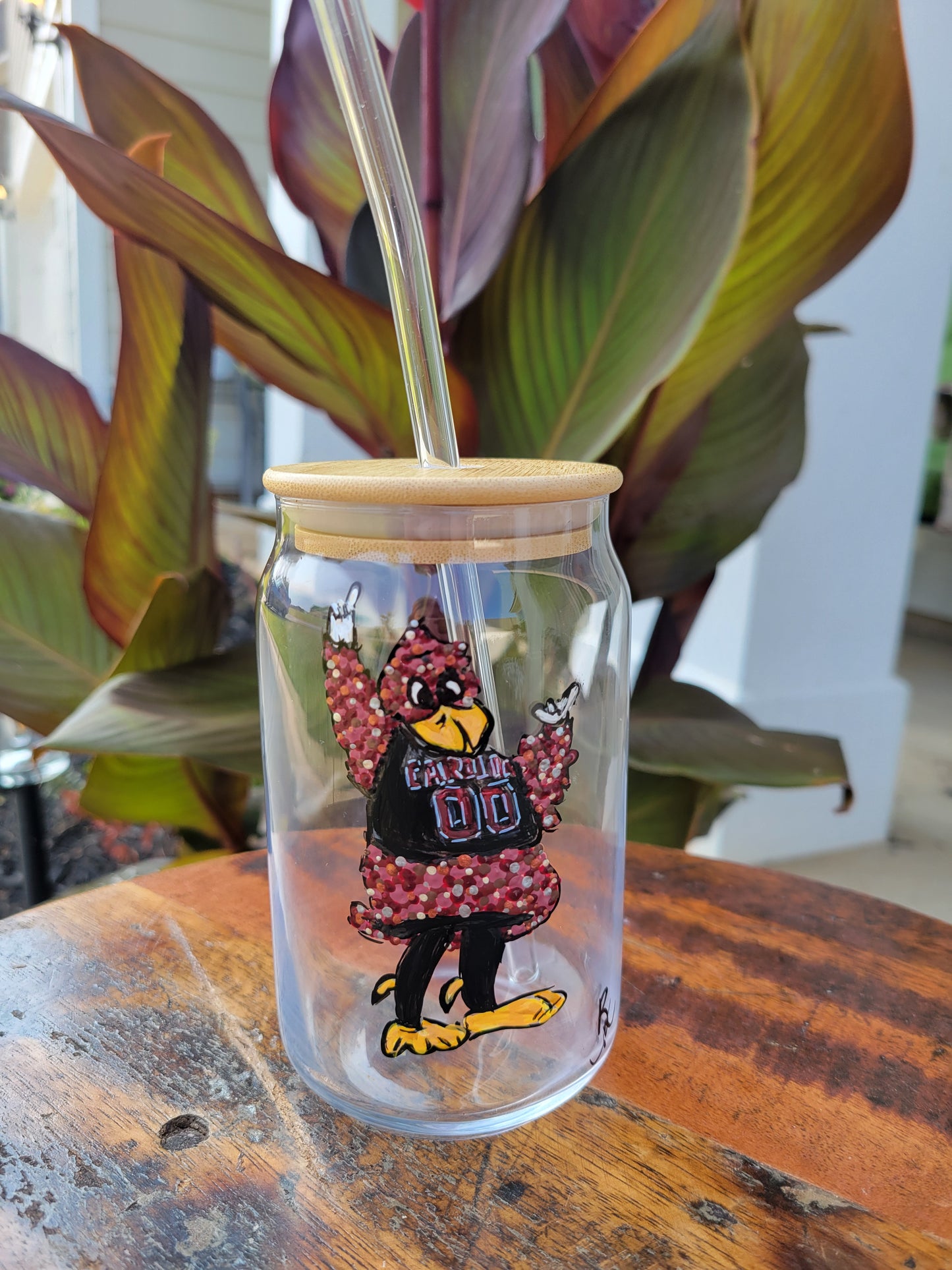 Gamecock Mascot Glass Tumbler