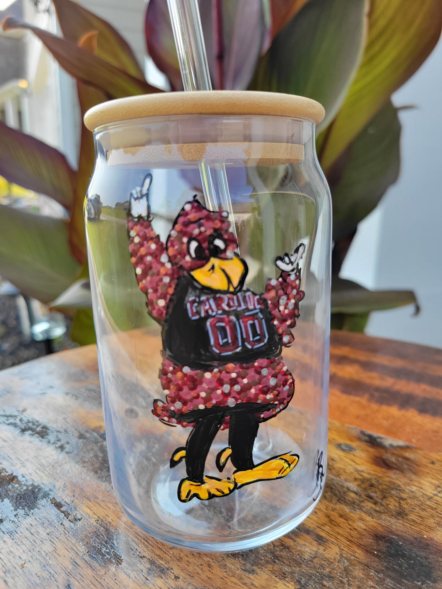 Gamecock Mascot Glass Tumbler