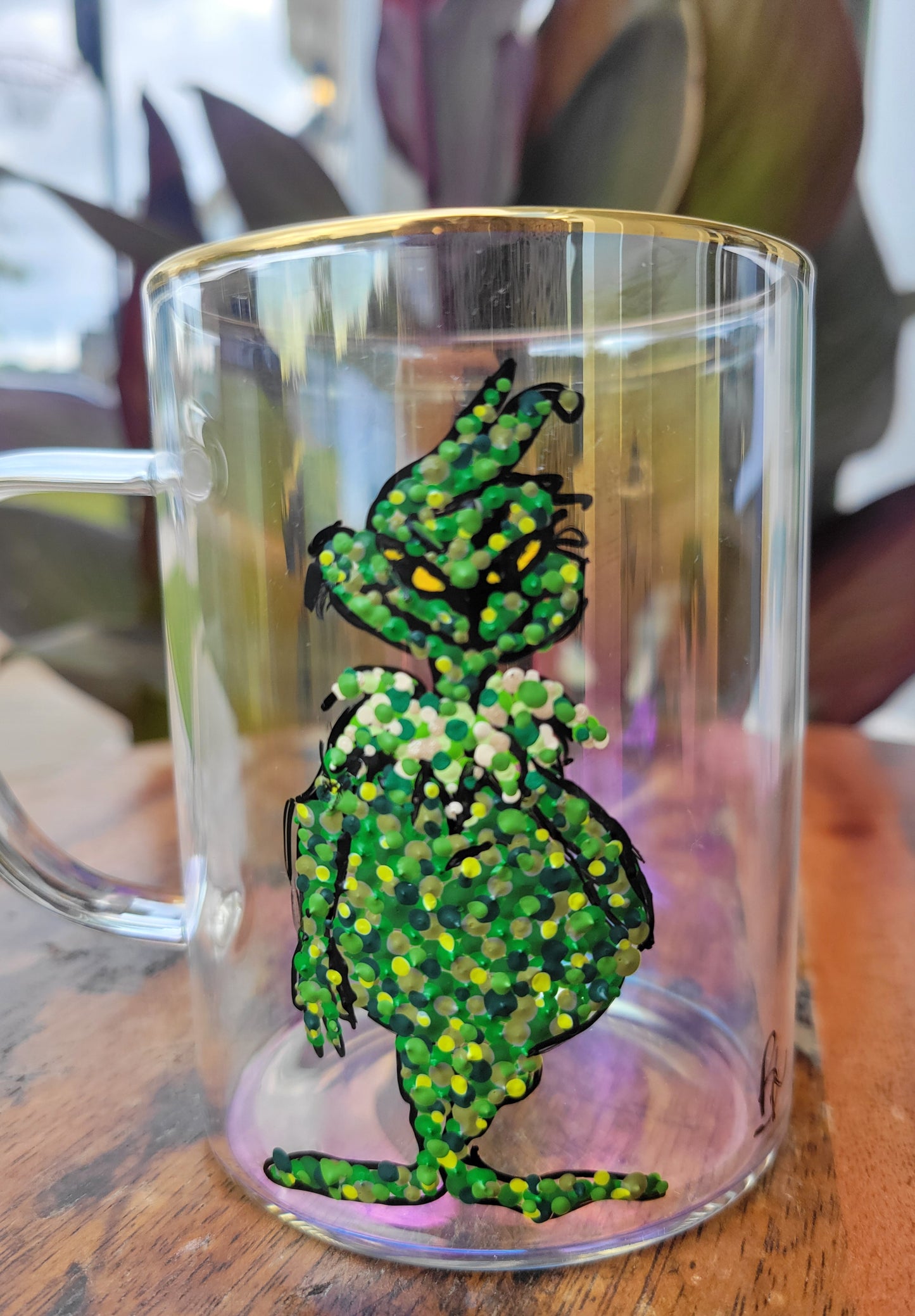 Grinch. Coffee Glass Cup.