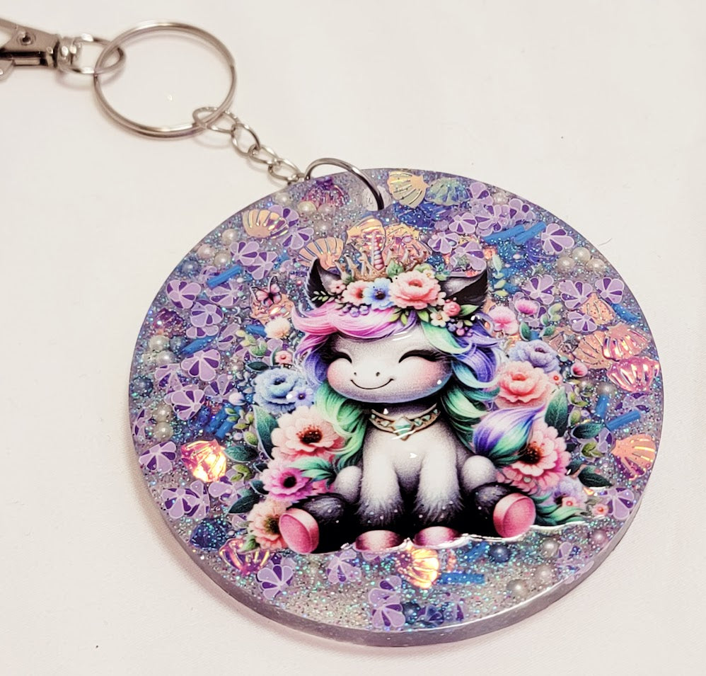 Unicorn Resin Keychain