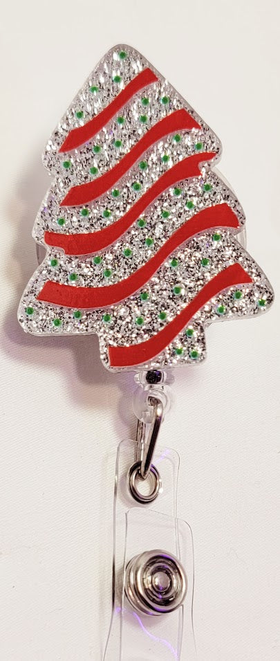 Christmas Tree Cake Badge Reel