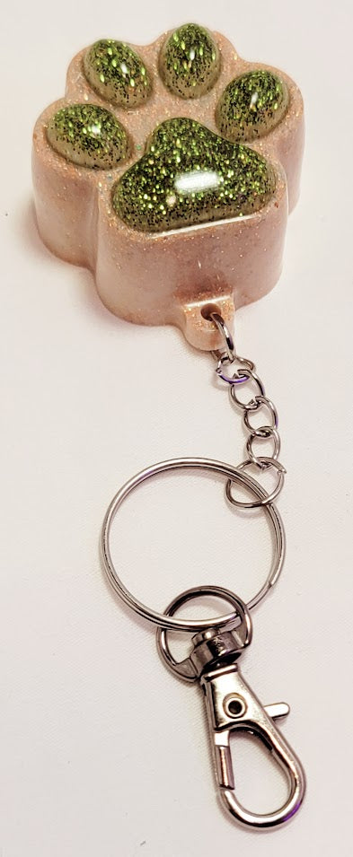 Paw Print Resin Keychain