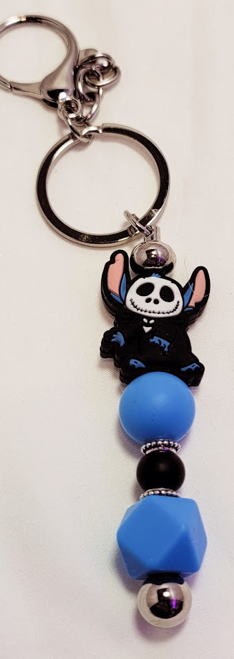 Beaded Bar Keychain -Jack Skellington Stitch - 2 Options