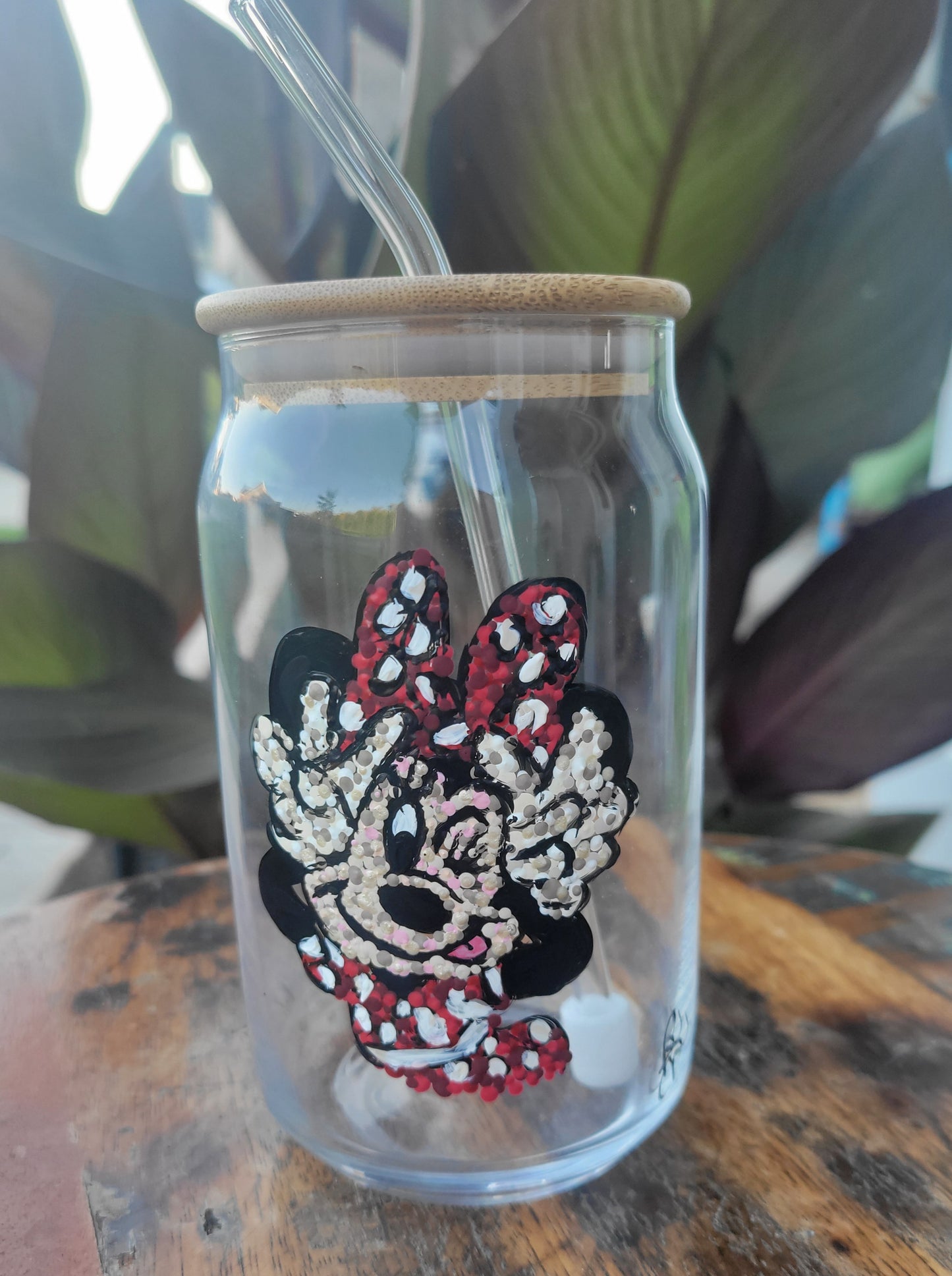Minnie. Cheeky.  Glass tumbler