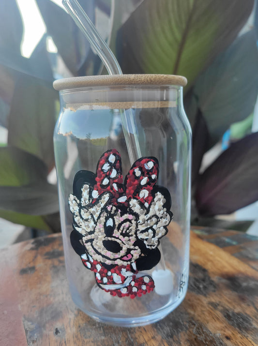 Minnie. Cheeky.  Glass tumbler