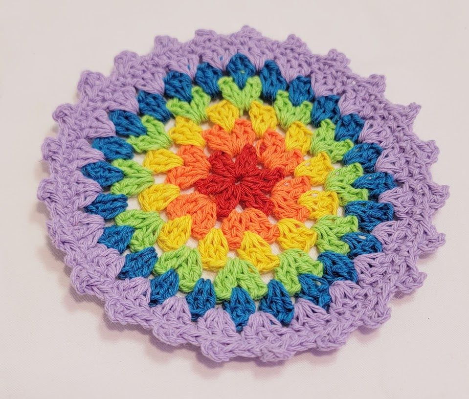 Rainbow Crochet Coasters