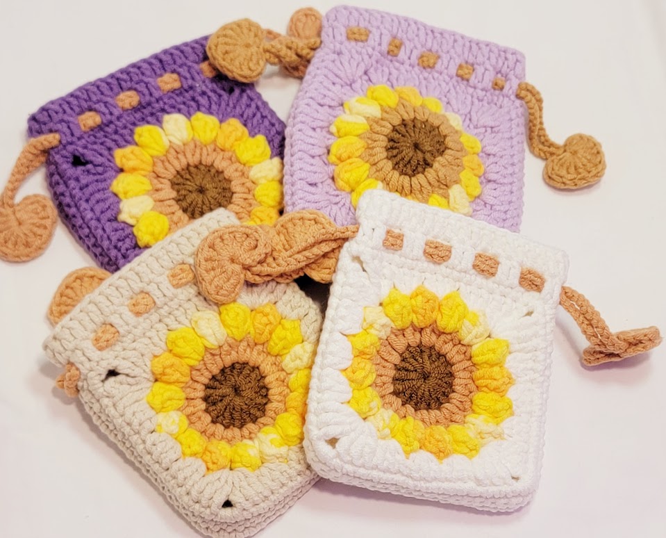 Flower Crochet Purse - multiple colors and sizes