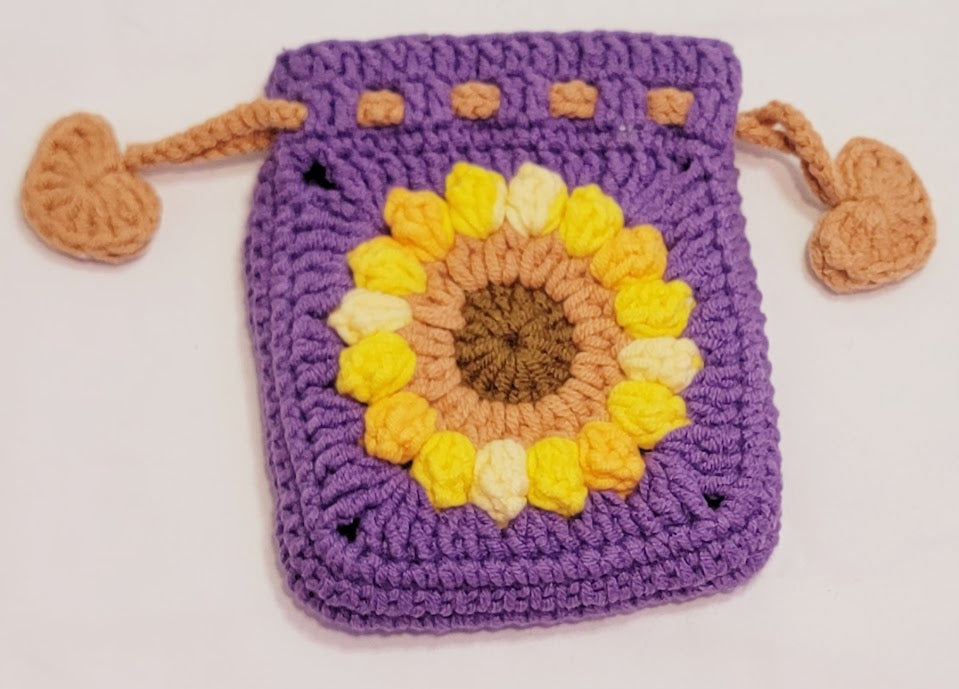 Flower Crochet Purse - multiple colors and sizes