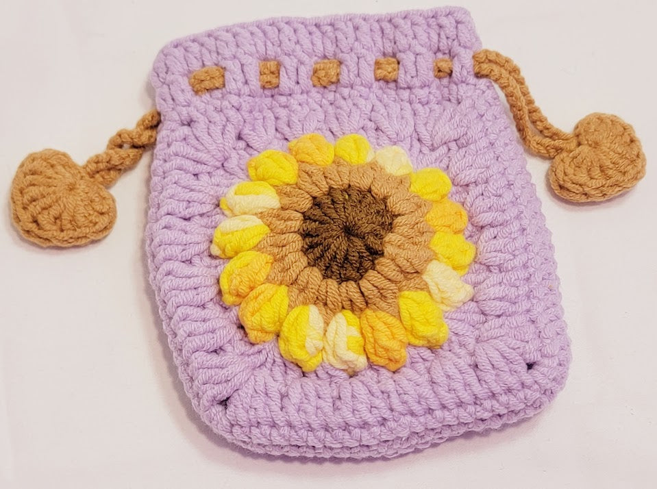 Flower Crochet Purse - multiple colors and sizes