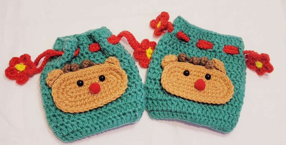 Crochet Reindeer Coin Purse