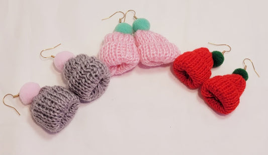 Crochet Hat Earrings - multiple colors available